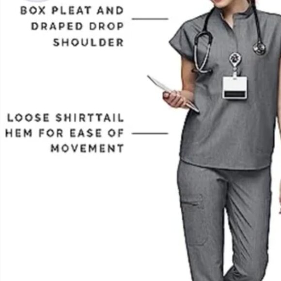 FIGS Women's Rafaela Scrub Top Sleeveless Relaxed Fit Pullover Graphite - Small - Picture 2 of 8